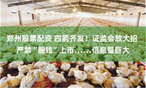 郑州股票配资 四箭齐发!证监会放大招 严禁“圈钱”上市……信息量巨大