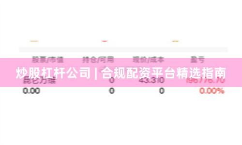 炒股杠杆公司 | 合规配资平台精选指南